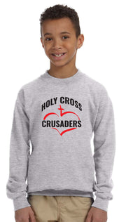 HOLY CROSS- Youth Gildan Heavy Blend Fleece Crew