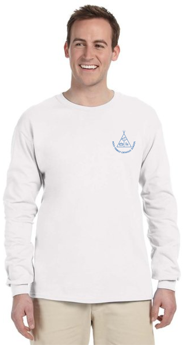 HOLY FAMILY SPIRITWEAR-LEFT CHEST PRINT-ADULT- GILDAN COTTON LONGSLEEVE