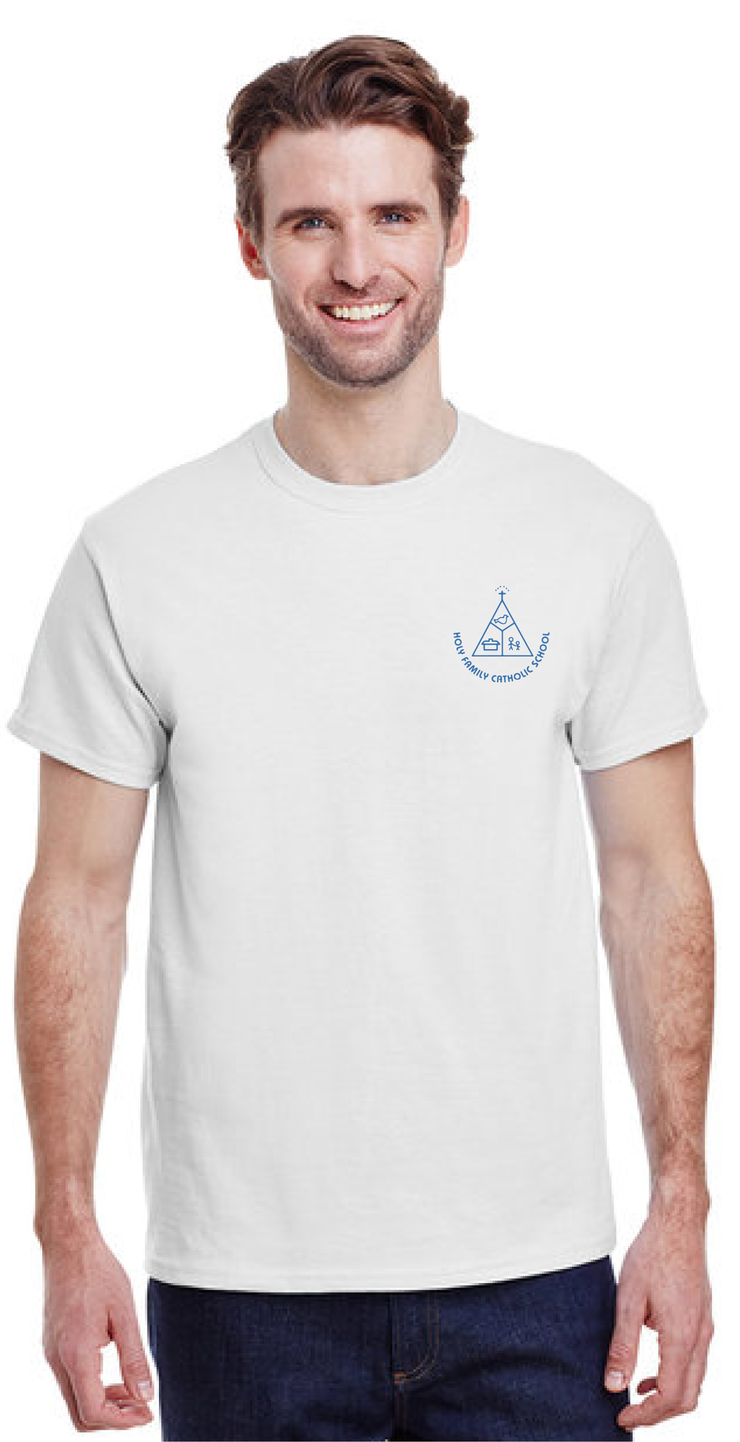 HOLY FAMILY SPIRITWEAR-LEFT CHEST PRINT-ADULT-GILDAN COTTON TEE