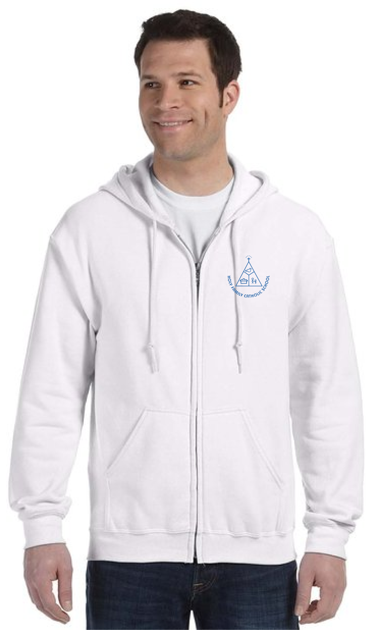 HOLY FAMILY SPIRITWEAR-LEFT CHEST PRINT-ADULT-GILDAN ZIPPED HOODIE