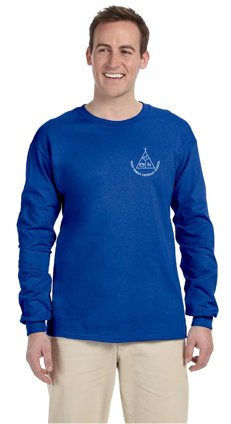 HOLY FAMILY SPIRITWEAR-LEFT CHEST PRINT-ADULT- GILDAN COTTON LONGSLEEVE