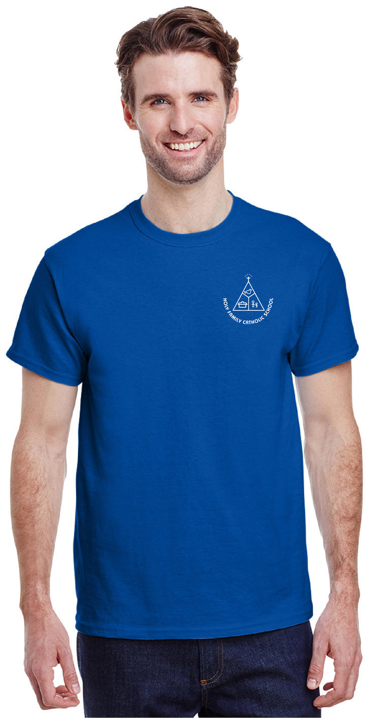 HOLY FAMILY SPIRITWEAR-LEFT CHEST PRINT-ADULT-GILDAN COTTON TEE