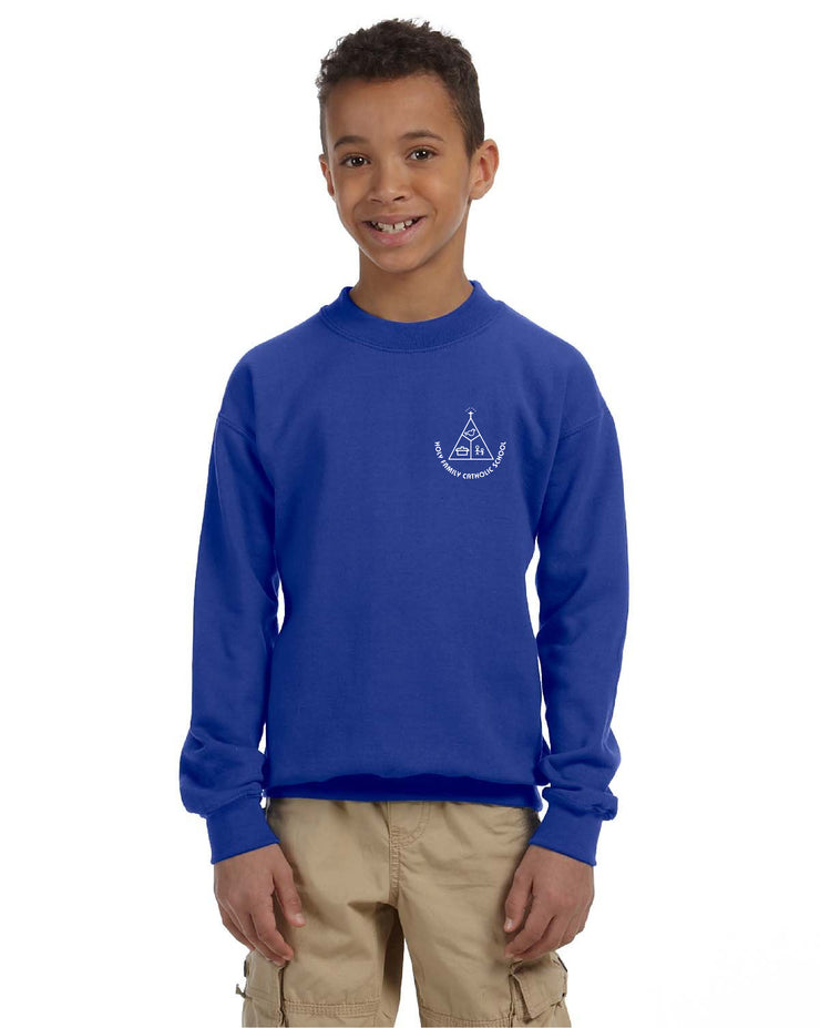 HOLY FAMILY SPIRITWEAR- LEFT CHEST PRINT-YOUTH-GILDAN CREWNECK