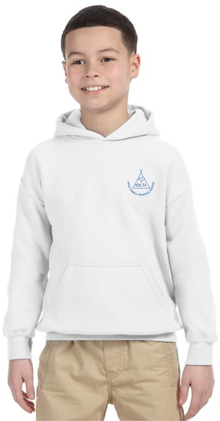 HOLY FAMILY SPIRITWEAR-LEFT CHEST PRINT-YOUTH-GILDAN COTTON HOODIE