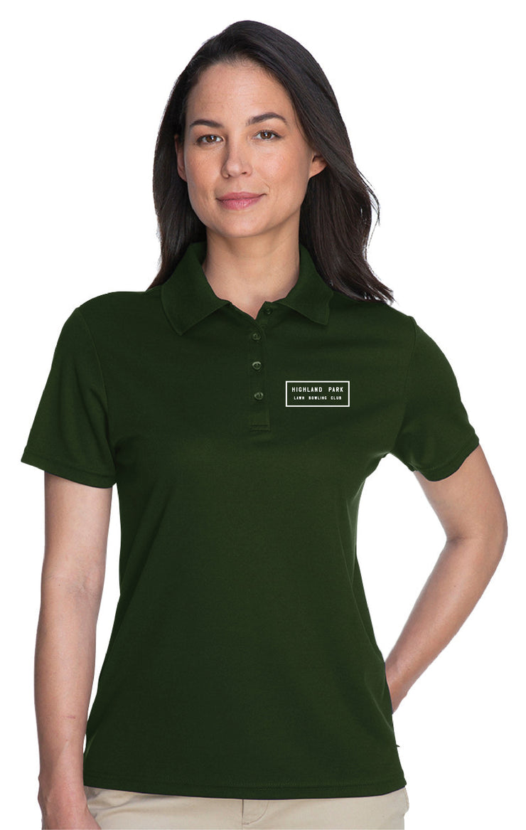 HIGHLAND PARK LAWN BOWLING CLUB MERCH- CORE 365 LADIES ORIGIN PERFORMANCE POLO