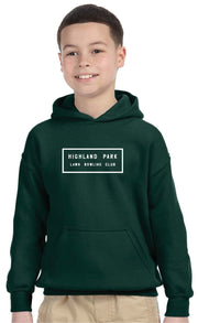 HIGHLAND PARK LAWN BOWLING CLUB MERCH - GILDAN COTTON HOODIE - YOUTH