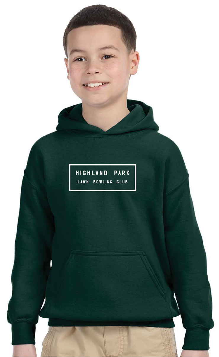 HIGHLAND PARK LAWN BOWLING CLUB MERCH - GILDAN COTTON HOODIE - YOUTH