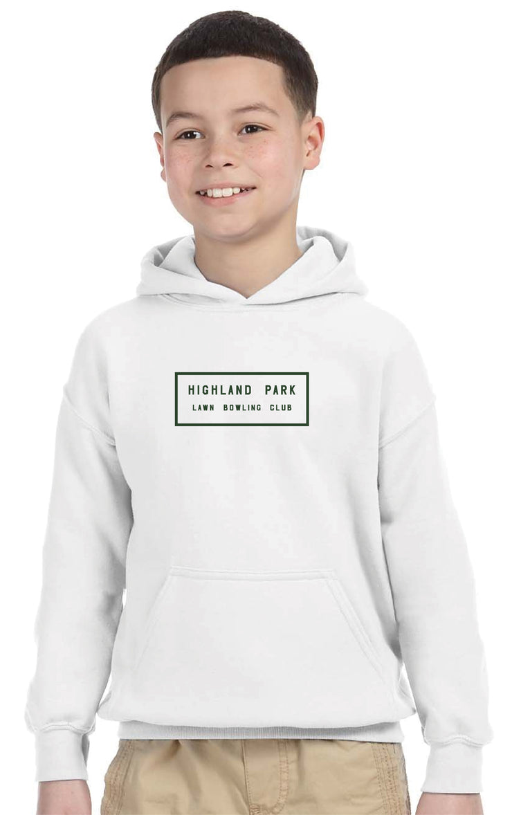 HIGHLAND PARK LAWN BOWLING CLUB MERCH - GILDAN COTTON HOODIE - YOUTH