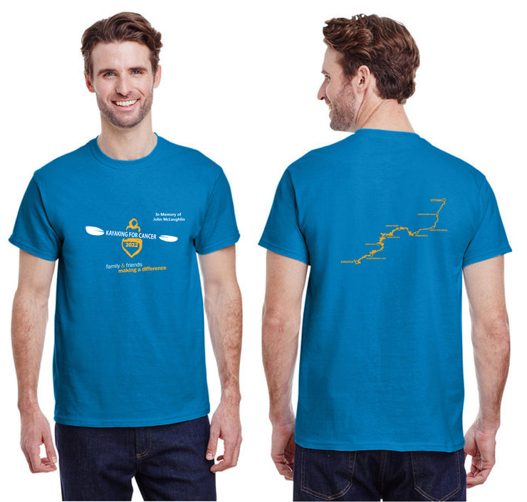 KAYAKING FOR CANCER -  GILDAN COTTON TEE - ADULT