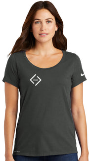 LIMITLESS LIVING - NIKE DRI-FIT COTTON POLY SCOOP NECK TEE - LADIES
