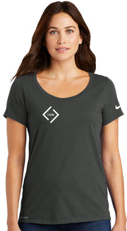 LIMITLESS LIVING- LADIES NIKE DRI-FIT COTTON POLY SCOOP NECK TEE