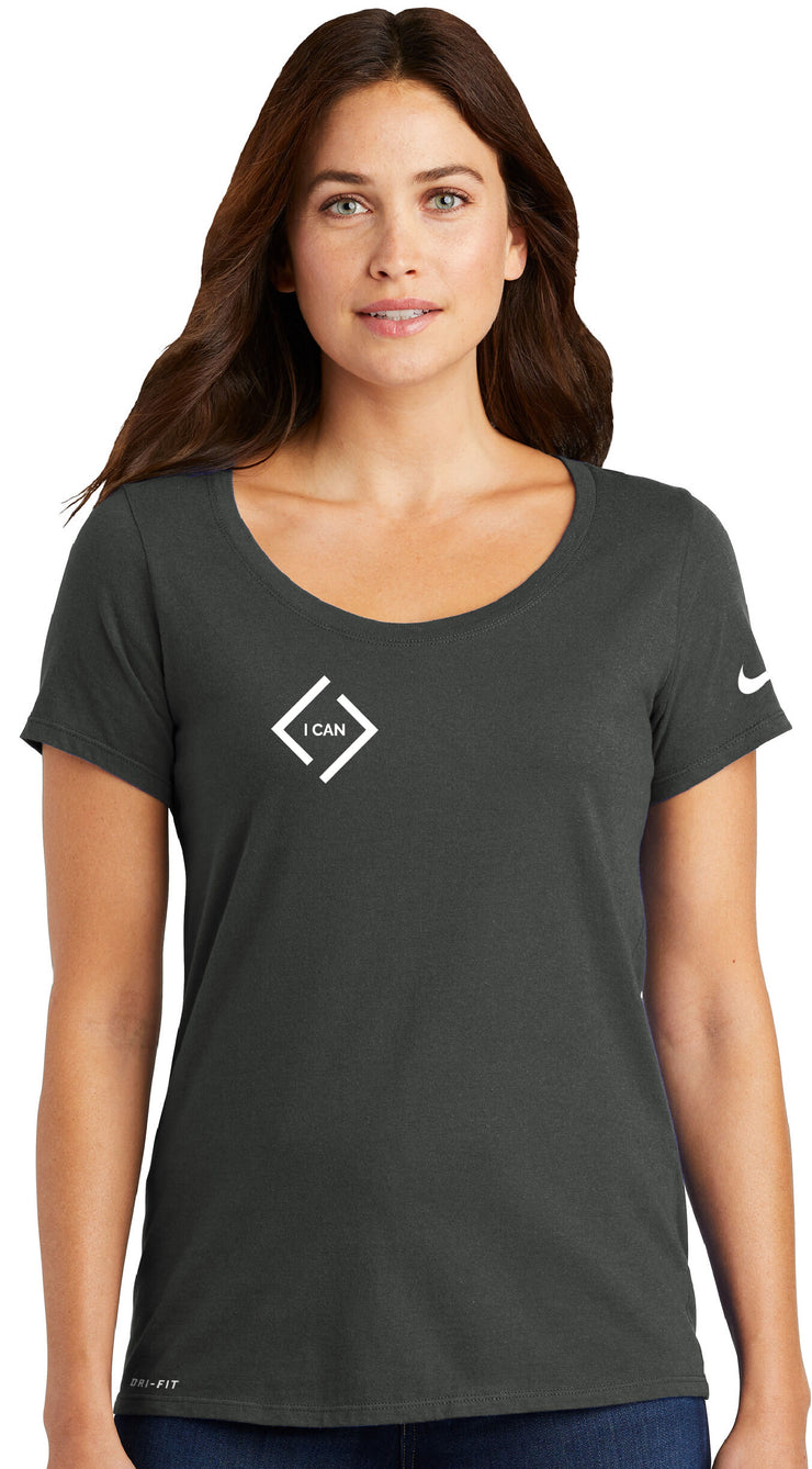 LIMITLESS LIVING - NIKE DRI-FIT COTTON POLY SCOOP NECK TEE - LADIES