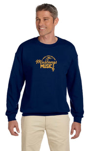 ST MICHAEL CATHOLIC HIGH SCHOOL MUSIC - STRAIGHT LOGO - GILDAN COTTON CREWNECK SWEATER - ADULT