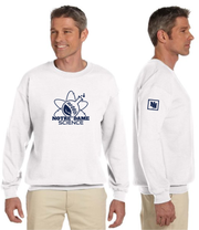 NOTRE DAME SCIENCE - FRONT PRINT - GILDAN COTTON FLEECE CREWNECK