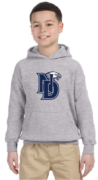 NOTRE DAME SPIRITWEAR - FULL ND PRINT - GILDAN HEAVY BLEND COTTON HOODIE - YOUTH