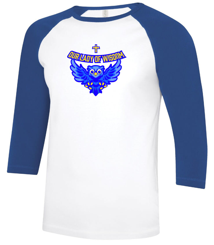 OUR LADY OF WISDOM SPIRITWEAR- ADULT- ATC RINGSPUN BASEBALL TEE