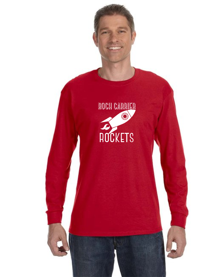 ROCH CARRIER SPIRITWEAR - ROCKETS LOGO - GILDAN COTTON LONGSLEEVE