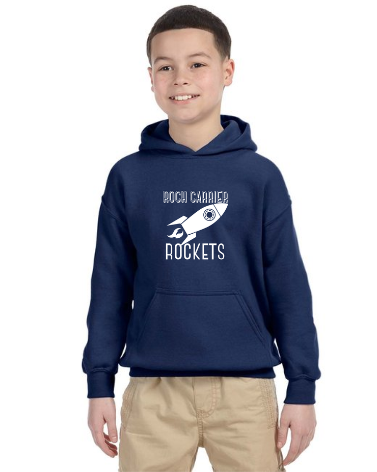 ROCH CARRIER SPIRITWEAR - ROCKETS LOGO - YOUTH - GILDAN COTTON HOODIE