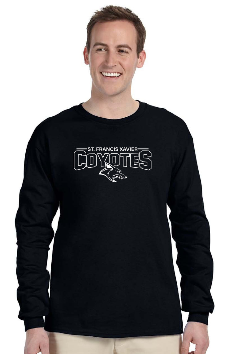 SFX SPIRITWEAR- ADULT - GILDAN COTTON LONGLSEEVE- COYOTES PRINT