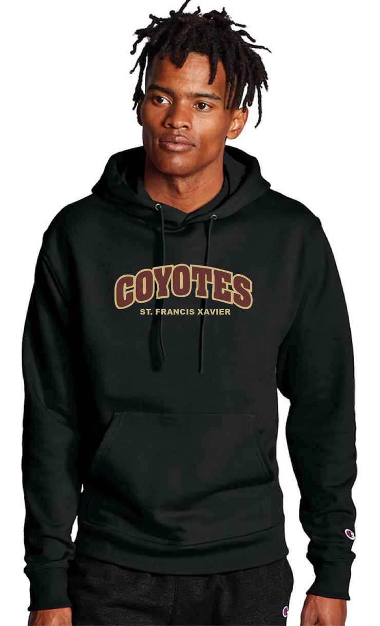 SFX SPIRITWEAR- ADULT -CHAMPION COTTON HOODIE- COYOTES TWILL