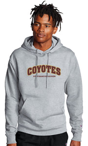 SFX SPIRITWEAR- CHAMPION COTTON HOODIE- COYOTES TWILL