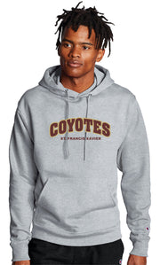 SFX SPIRITWEAR- ADULT -CHAMPION COTTON HOODIE- COYOTES TWILL