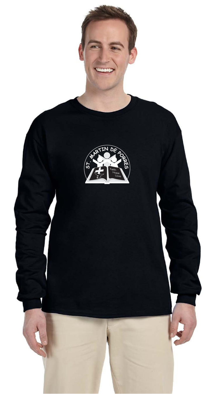 ST. MARTIN DE PORRES SPIRITWEAR - CIRCLE LOGO - GILDAN COTTON LONGLSEEVE - ADULT