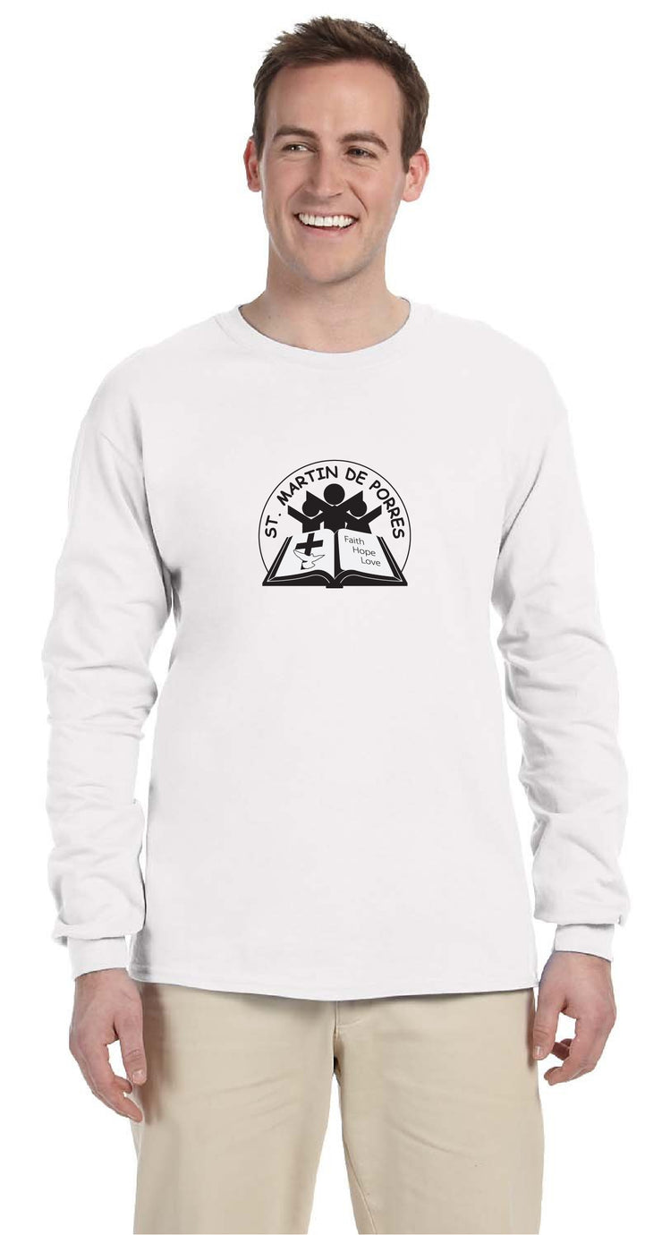 ST. MARTIN DE PORRES SPIRITWEAR - CIRCLE LOGO - GILDAN COTTON LONGLSEEVE - ADULT