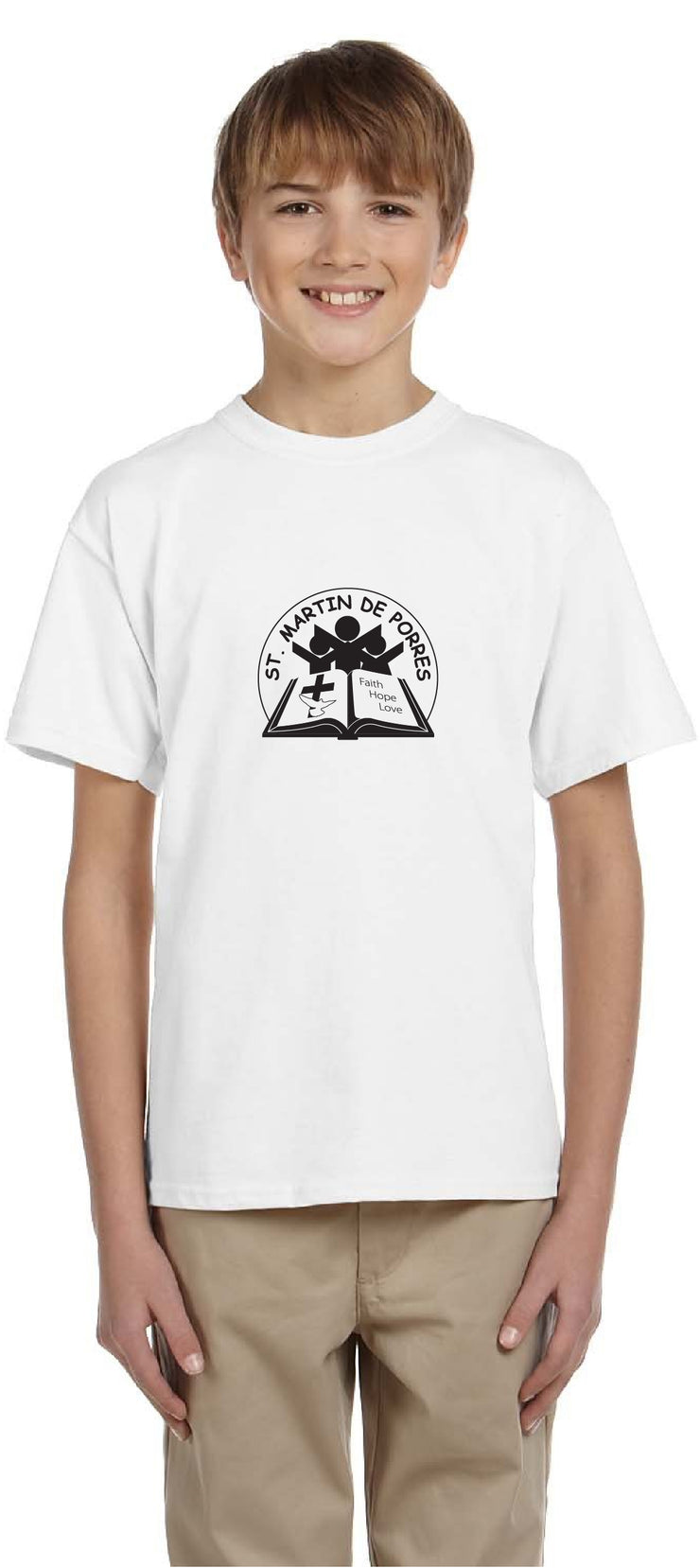 ST. MARTIN DE PORRES SPIRITWEAR - CIRCLE LOGO - GILDAN COTTON TEE - YOUTH