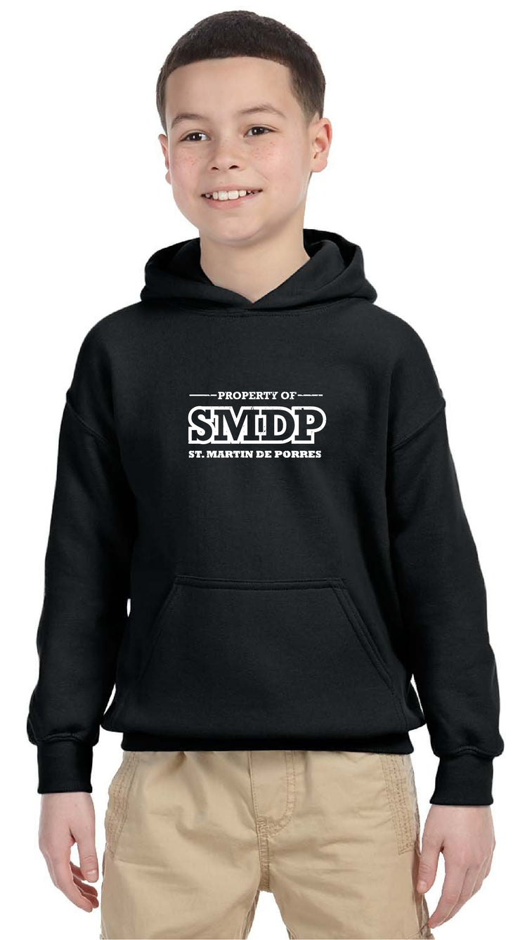 ST. MARTIN DE PORRES SPIRITWEAR - SMDP LOGO - GILDAN COTTON HOODIE - YOUTH