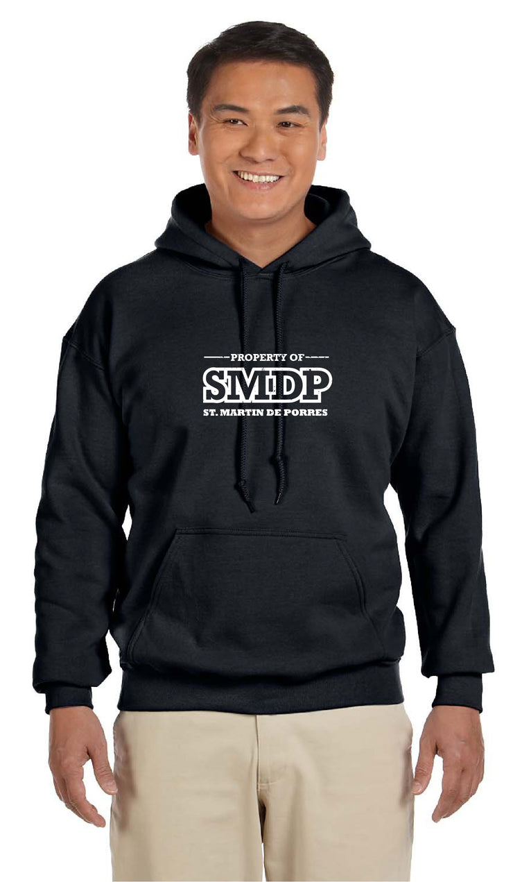 ST. MARTIN DE PORRES SPIRITWEAR - SMDP LOGO - GILDAN COTTON HOODIE - ADULT
