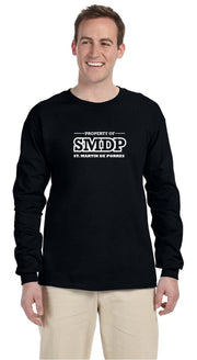 ST. MARTIN DE PORRES SPIRITWEAR - SMDP LOGO - GILDAN COTTON LONGLSEEVE