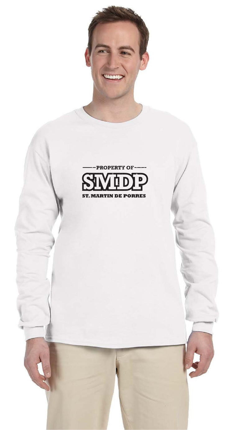 ST. MARTIN DE PORRES SPIRITWEAR - SMDP LOGO - ADULT - GILDAN COTTON LONGLSEEVE