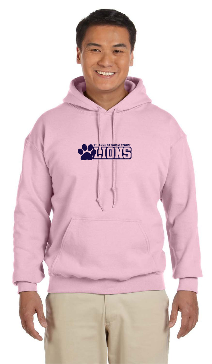 ST. ANNE SPIRITWEAR -  ADULT - GILDAN COTTON HOODIE-PAW LOGO