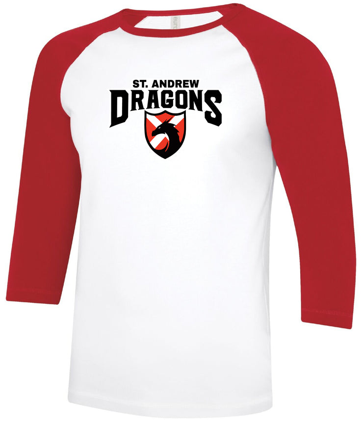 ST. ANDREW SPIRITWEAR - DRAGONS - ADULT - ATC RINGSPUN BASEBALL TEE