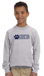 ST. ANNE SPIRITWEAR - GILDAN COTTON FLEECE CREWNECK - PAW LOGO