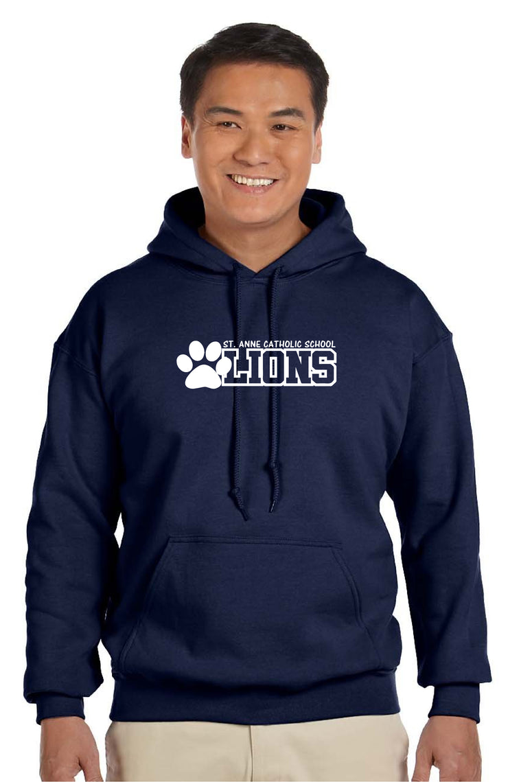 ST. ANNE SPIRITWEAR - LIONS - GILDAN COTTON HOODIE -  ADULT