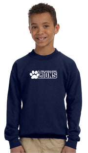 ST. ANNE SPIRITWEAR - GILDAN COTTON FLEECE CREWNECK - PAW LOGO
