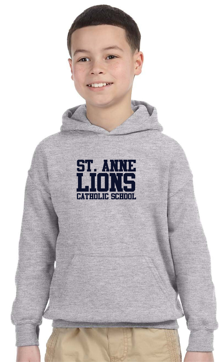 ST. ANNE SPIRITWEAR - GILDAN COTTON HOODIE - TEXT LOGO