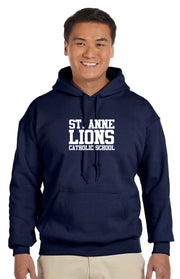 ST. ANNE SPIRITWEAR -  GILDAN COTTON HOODIE- TEXT LOGO