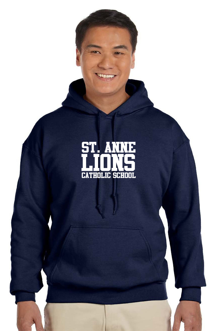 ST. ANNE SPIRITWEAR -  GILDAN COTTON HOODIE- TEXT LOGO