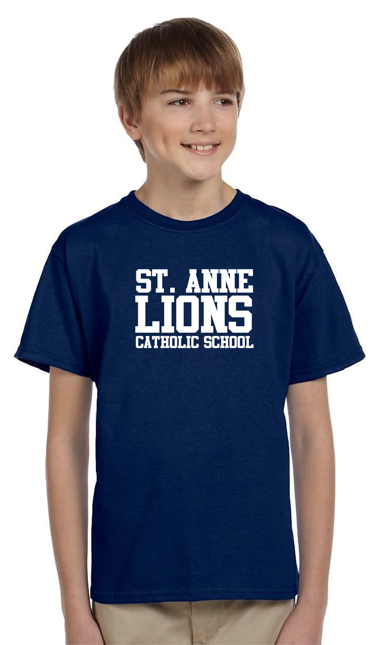 ST. ANNE SPIRITWEAR - YOUTH - GILDAN ULTRA COTTON T-SHIRT - TEXT LOGO