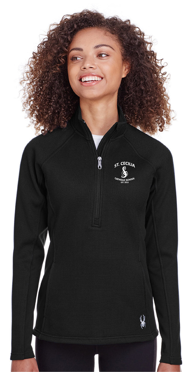 ST. CECILIA STAFFWEAR- LADIES SPYDER HALF ZIP SWEATER
