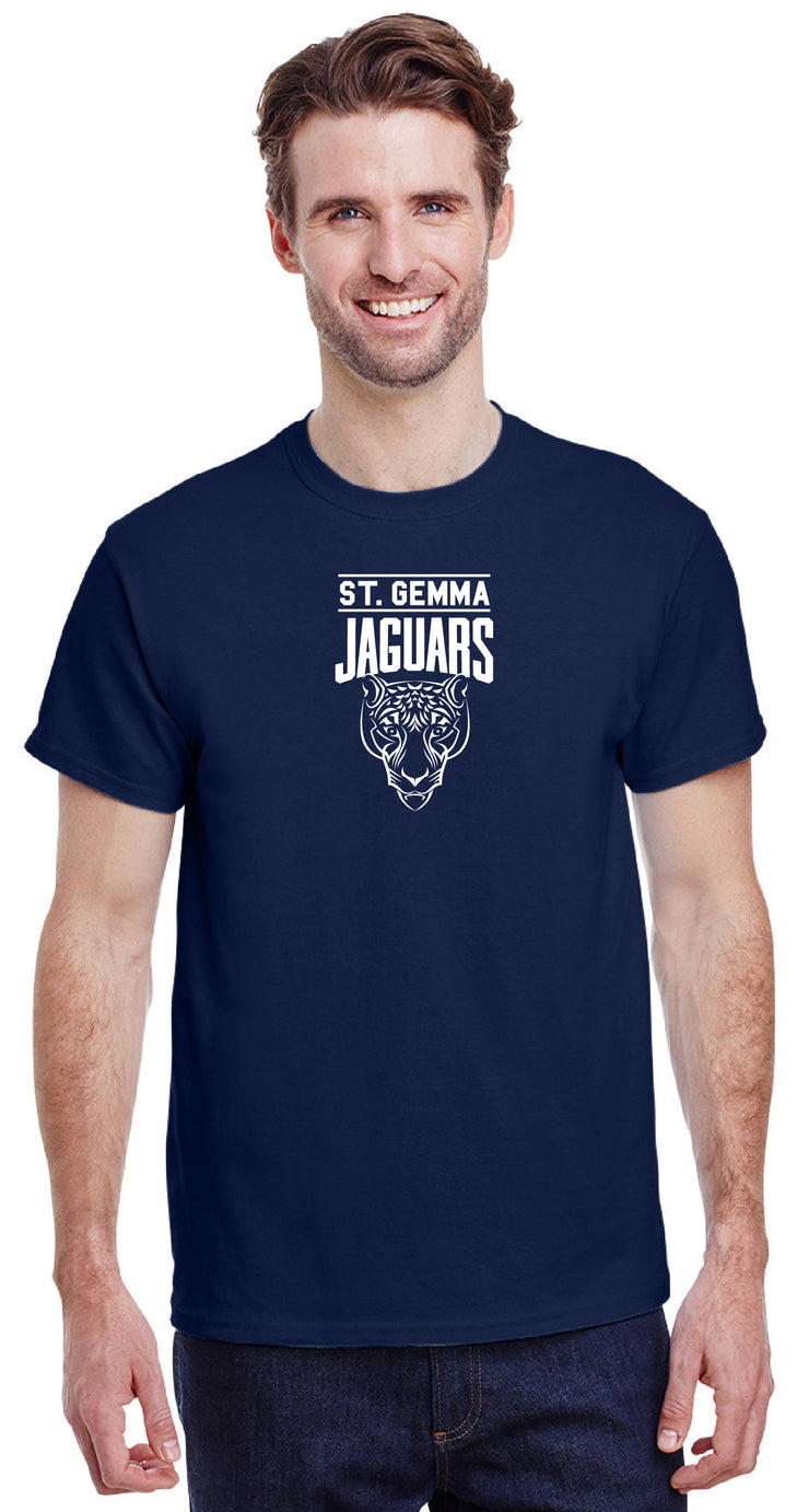 ST. GEMMA SPIRITWEAR-ADULT-GILDAN COTTON TEE-JAGUARS