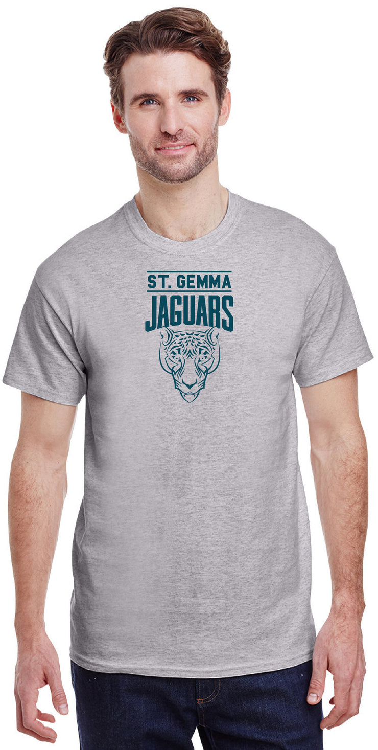 ST. GEMMA SPIRITWEAR-ADULT-GILDAN COTTON TEE-JAGUARS