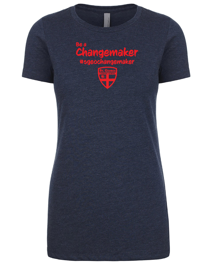 ST. GEORGE STAFF WEAR- LADIES NEXT LEVEL RINGSPUN TEE