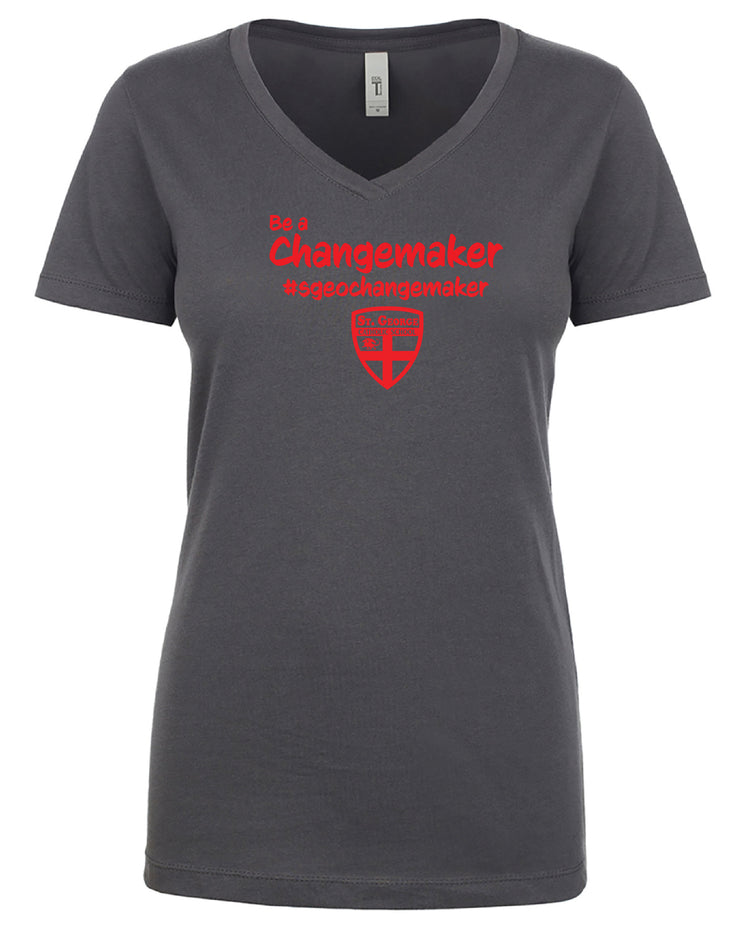 ST. GEORGE STAFFWEAR - NEXT LEVEL RINGSPUN V NECK - LADIES