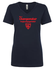 ST. GEORGE STAFFWEAR - NEXT LEVEL RINGSPUN V NECK - LADIES