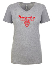 ST. GEORGE STAFFWEAR - NEXT LEVEL RINGSPUN V NECK - LADIES