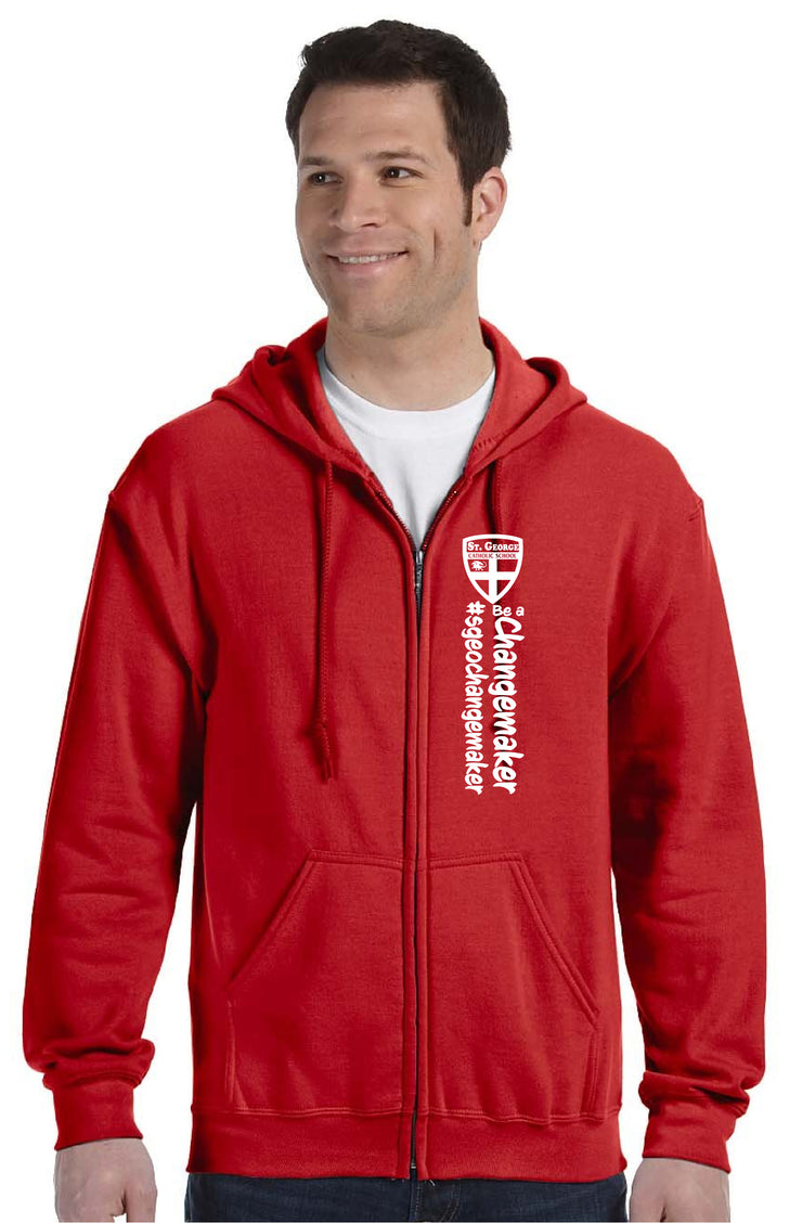 ST. GEORGE SPIRITWEAR- ADULT GILDAN COTTON ZIP HOODIE